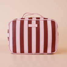 Load image into Gallery viewer, Burgundy Stripe Cosmetic Bag

