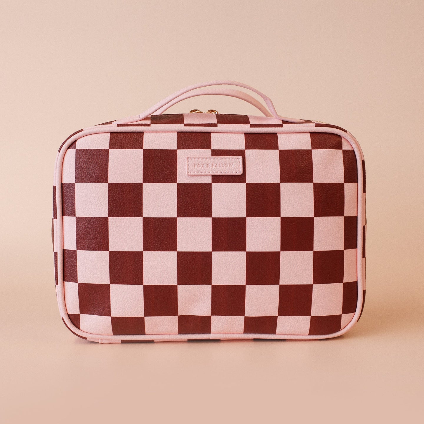 Cherry Check Cosmetic Bag