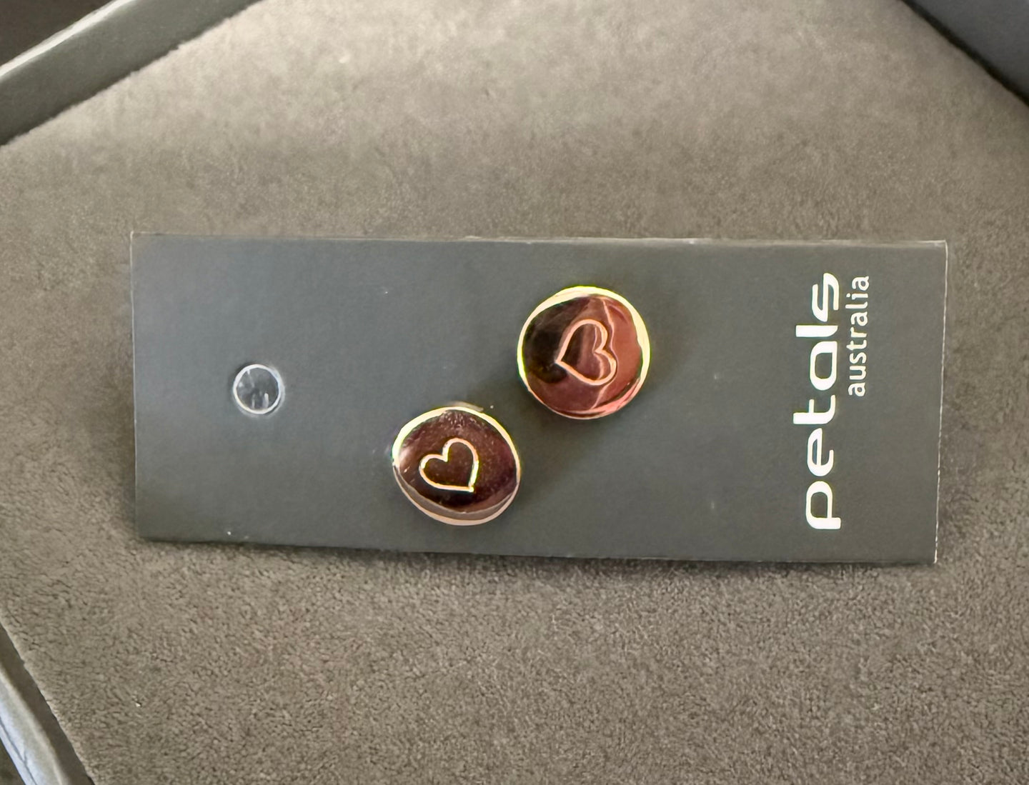 Pressed Heart Studs - Rose Gold