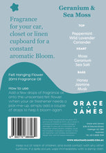 Load image into Gallery viewer, Geranium &amp; Sea Moss - Felt Air Freshener
