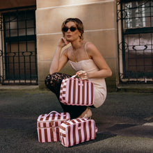 Load image into Gallery viewer, Burgundy Stripe Wash Bag
