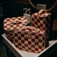 Load image into Gallery viewer, Cherry Check Cosmetic Bag
