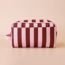 Load image into Gallery viewer, Burgundy Stripe Wash Bag

