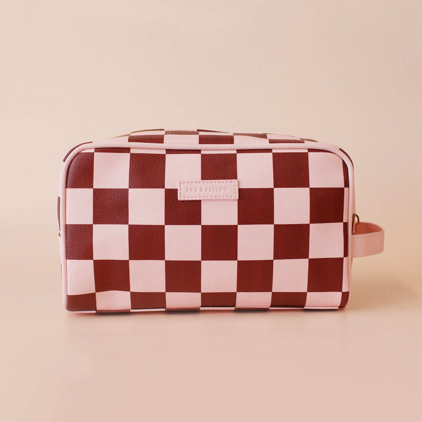 Cherry Check Wash Bag