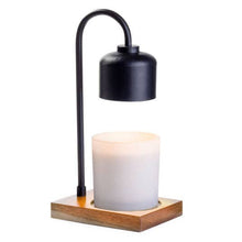 Load image into Gallery viewer, Black &amp; Wood Arched Candle Lamp

