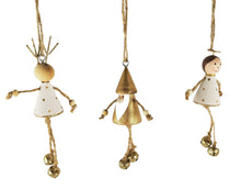 Load image into Gallery viewer, Reindeer, Santa &amp; Angel with Bells Hanging Decoration - Assorted
